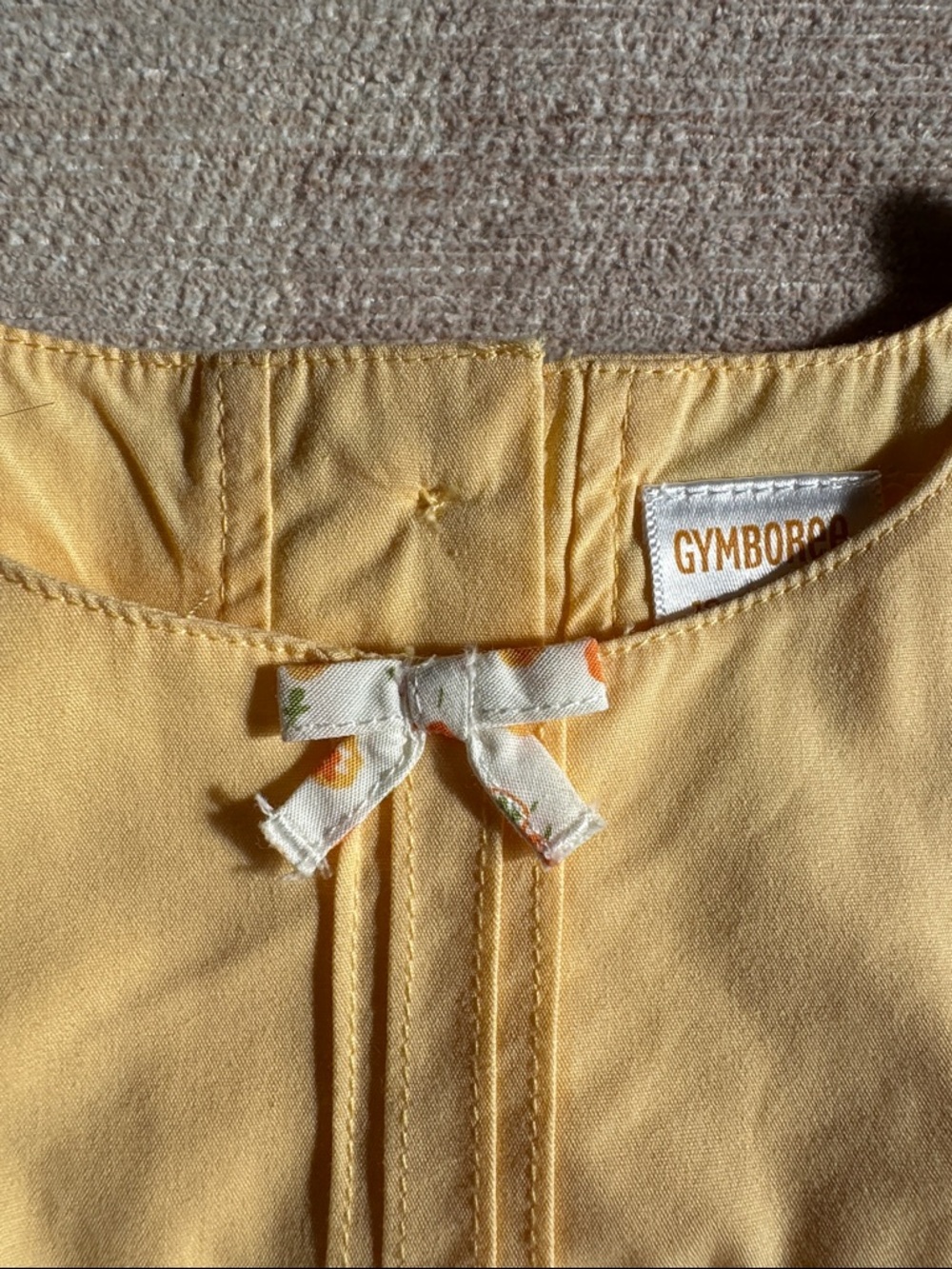 Gymboree Cotton Yellow Baby Dress with Ruffle Trim Sheep Appliqués size 18-24M - Picture 3 of 8
